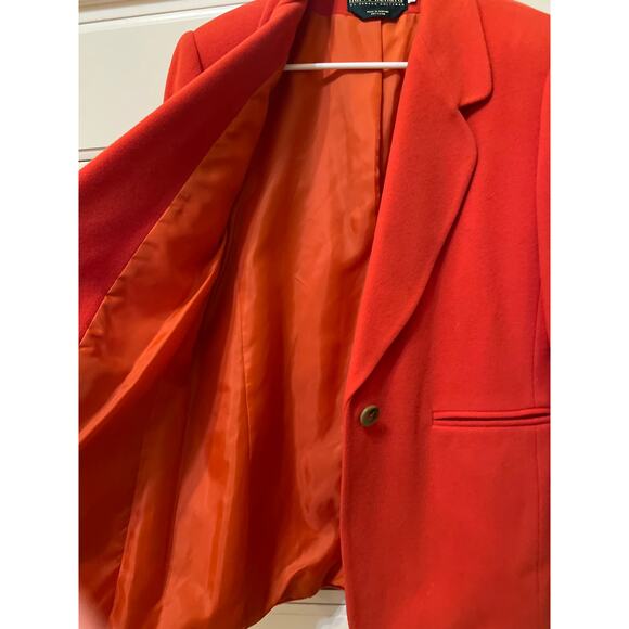 herve benard Orange Cashmere Wool Blend Blazer Women's Size 8 quiet luxury - Picture 6 of 7